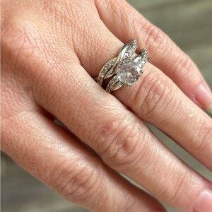 Sterling Silver Round Cubic Zirconia Engagement Ring - White